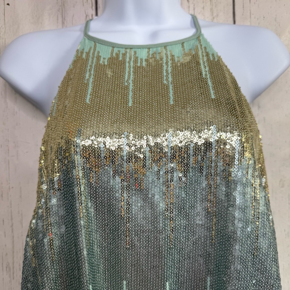 Show Me Your Mumu Sequin Halter Dress Boho Luxe Party Glam Festival Sparkle - Picture 3 of 16